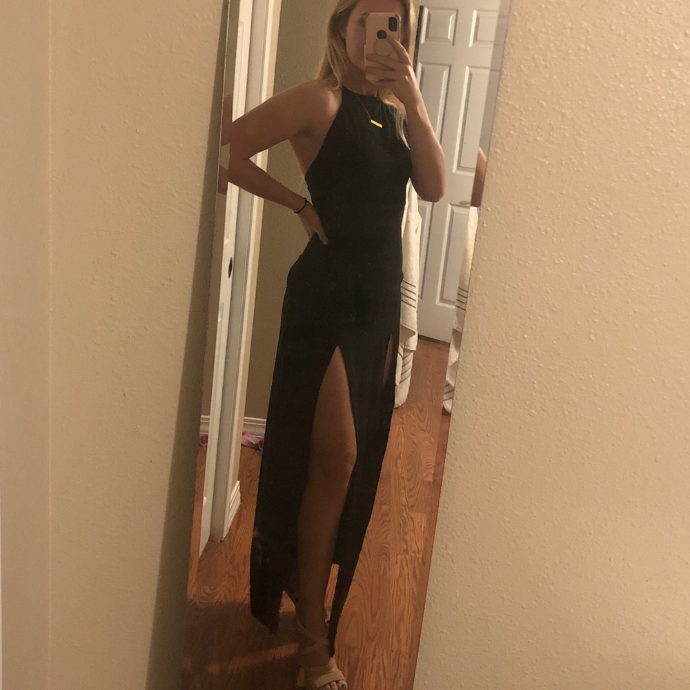 Black dress with slits